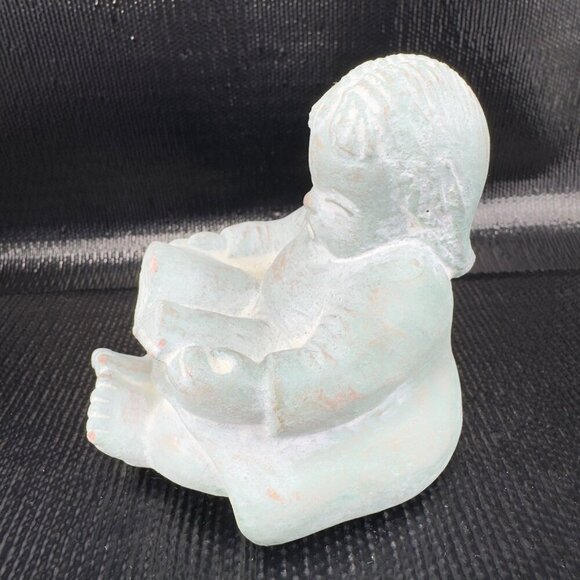 Vintage Isabel Bloom Girl Reading A Book Figurine Heavy Paperweight Figure Decor - Picture 10 of 11